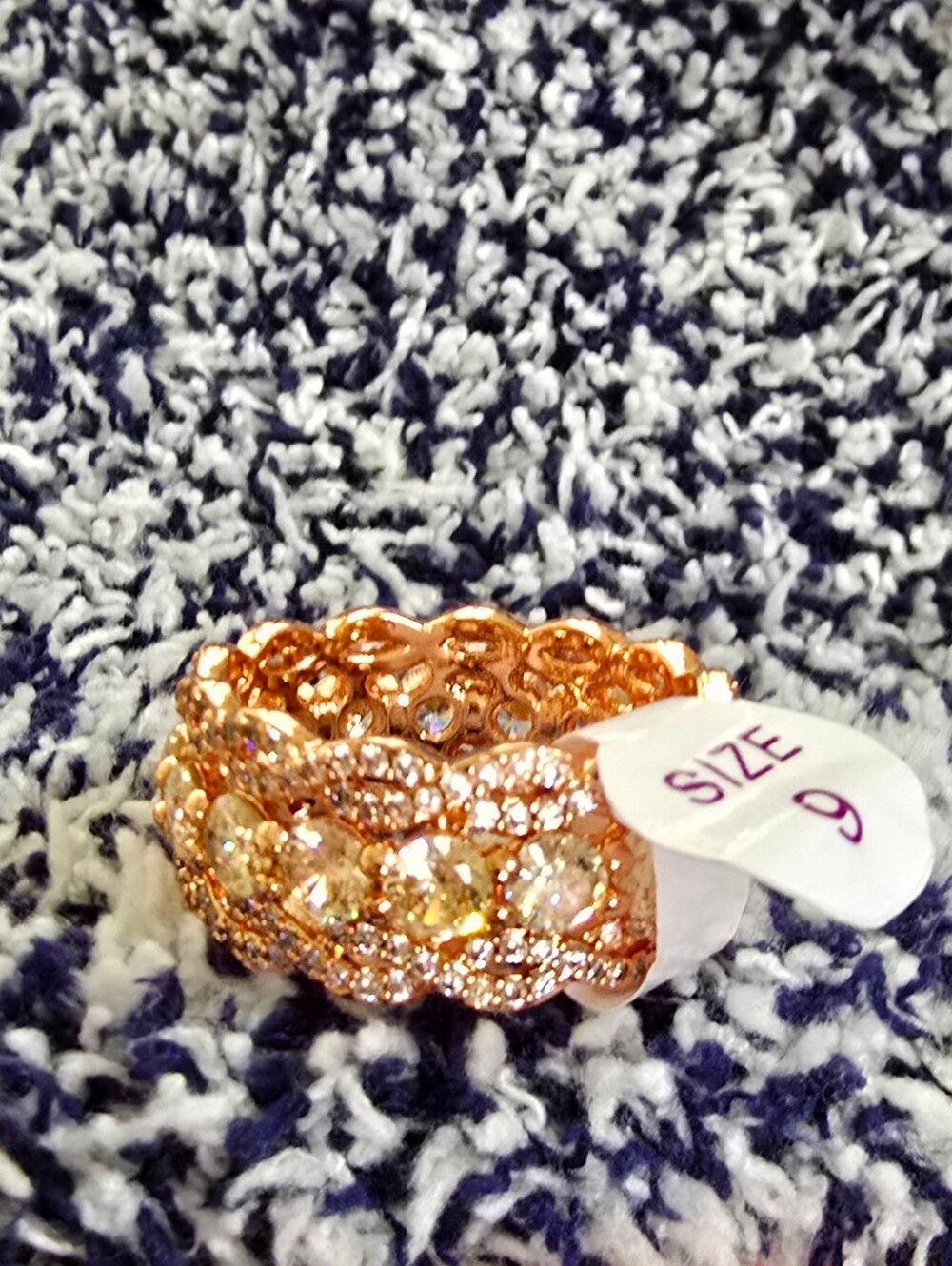 Bomb Party Rose Gold & Lemon CZ Statement Ring - " A Life Well Lived" Size 9